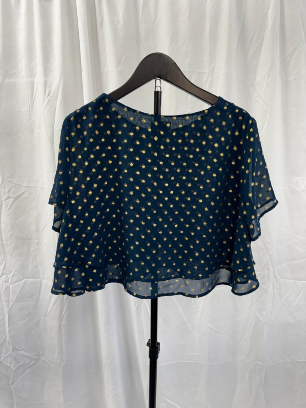 Show Me Your Mumu Candice Crop Top Teal Gold Polka Dot Sz M - Picture 5 of 10